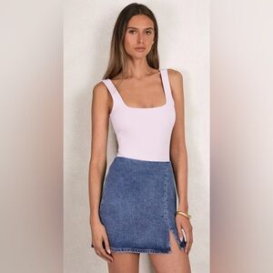 Good American Denim Mini Skirt Indigo Size 6 / 28 Stretch NWT